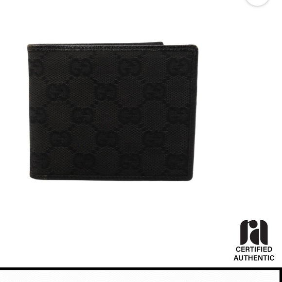Authentic Gucci Black GG Monogram Canvas BiFold Wallet - Picture 1 of 12